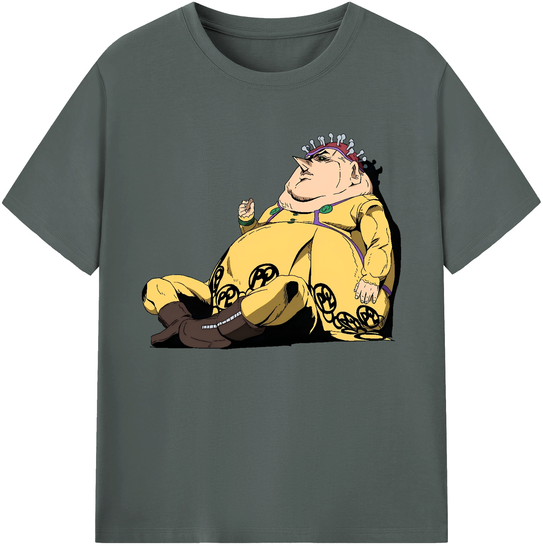 （画像用） ジョジョの奇妙な冒険 ポルポ JoJo's Bizarre Adventure Polpo 綿100％ メンズ半袖Tシャツ｜肌触りやわらか＆通気性